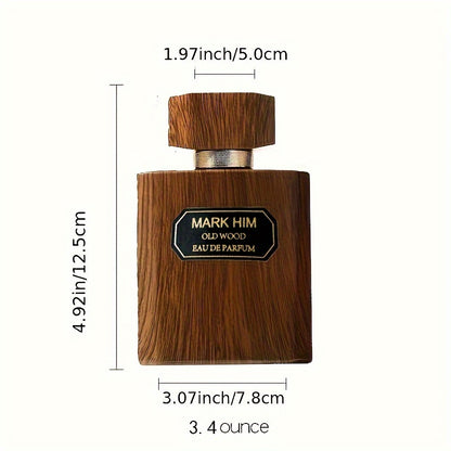 Enchanting Amber Wood Eau De Parfum for Men - 3.4 fl. oz, Ideal for Dating and Business, Perfect as a Gift