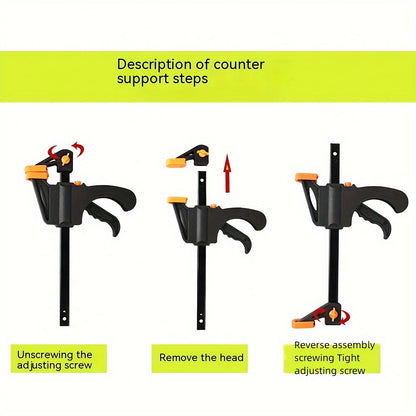 5 Piece 4-Inch F Clamp Set - Quick Release Ratchet Squeeze Clamps for Woodworking & DIY Home Improvements